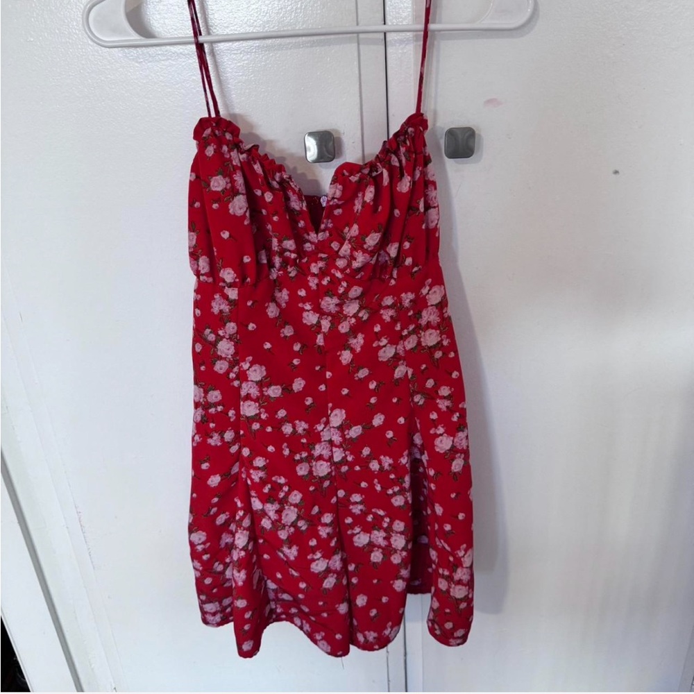 Boutique Red Rose Romper (looks like dress on)